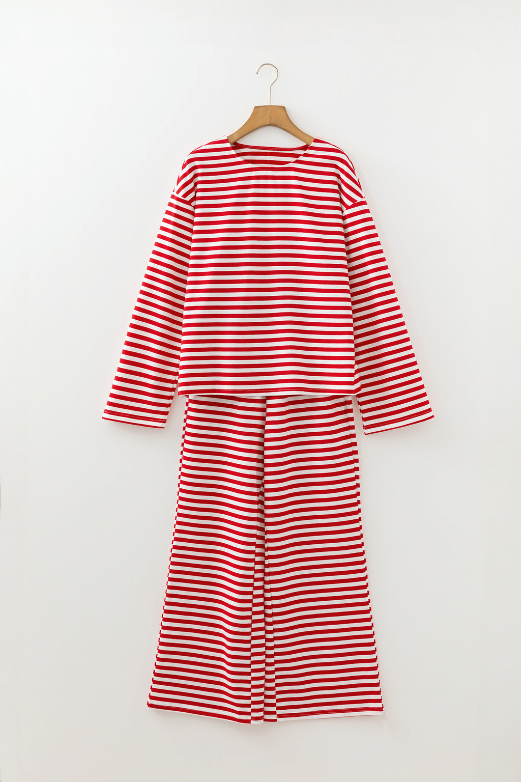 Red Stripe Long-Sleeve Pajama Set