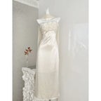 Champagne sequin bodycon maxi dress