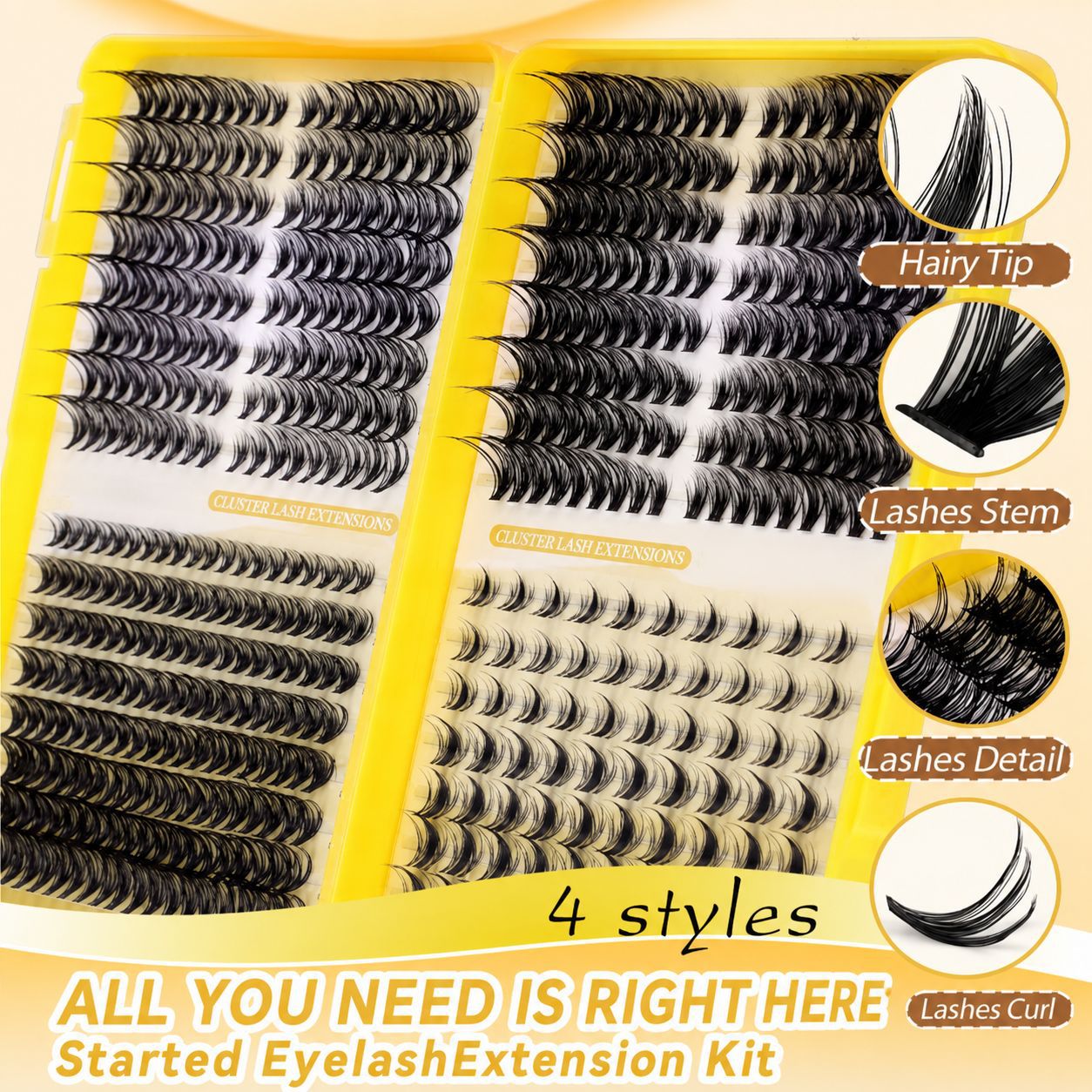 528-piece high-volume DIY cluster lash book