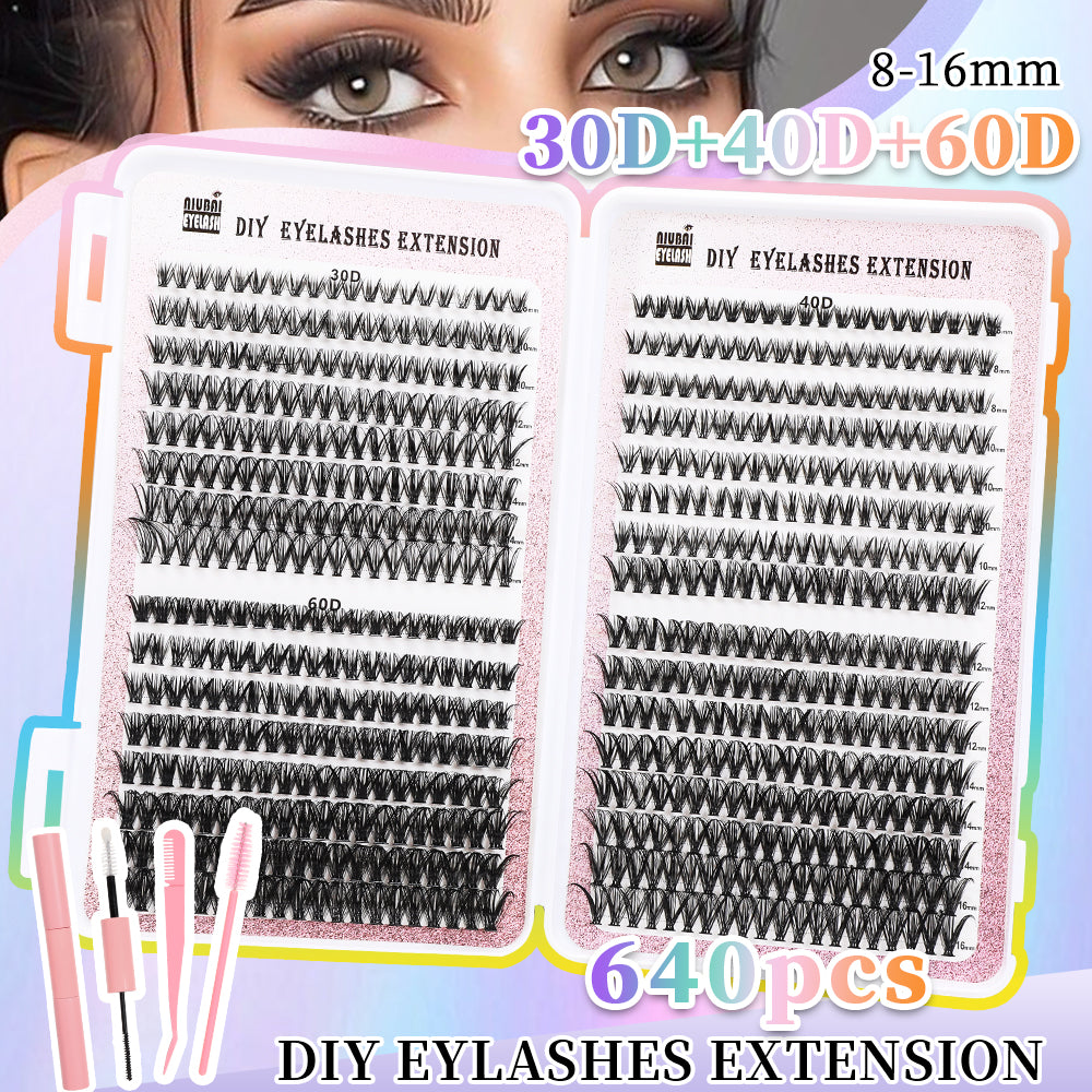 640-piece cluster lash book
