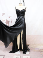 Women's Slit Chest Cotton Banquet Dress Bridesmaid