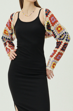 Women's Vintage Jacquard Woven Long-Sleeved Shawl Bohemian Cardigan