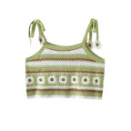 Women’s French Floral Rope Strap Crop Camisole