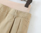 High Waist Khaki Faux A Line Long Leg Hero Skirt