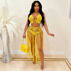 Women's Fringe Two-Piece Skirt Set