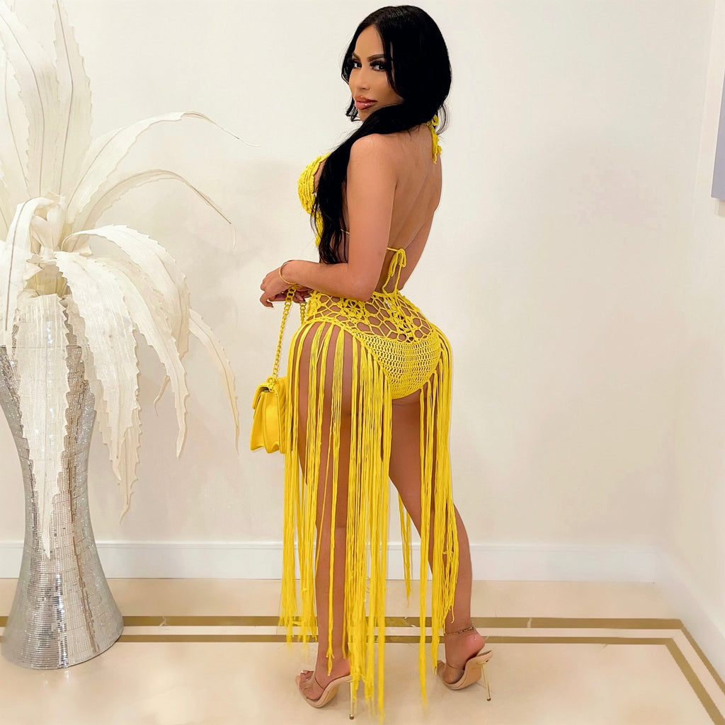 Women's Fringe Two-Piece Skirt Set