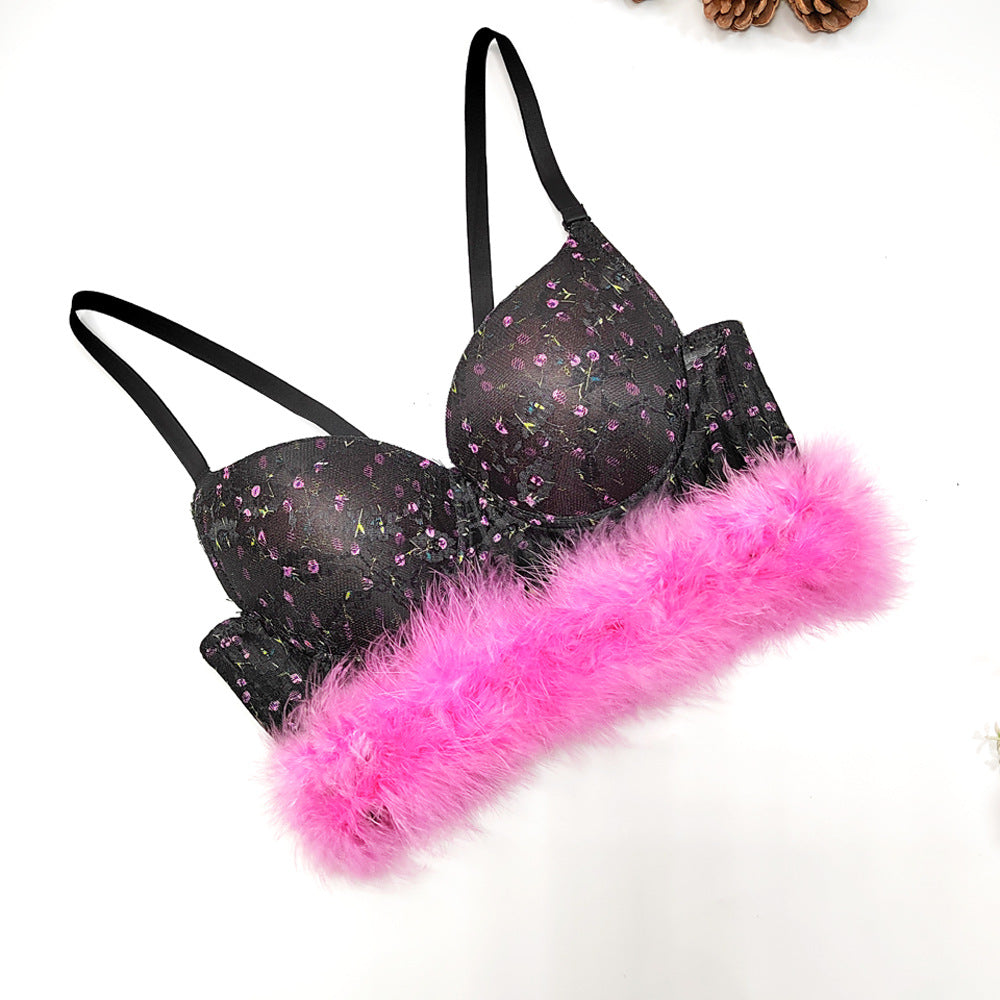 Women’s Floral Lace Trim Crop Camisole