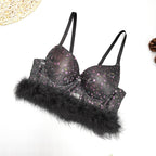 Women’s Floral Lace Trim Crop Camisole