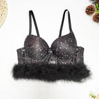 Women’s Floral Lace Trim Crop Camisole