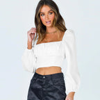 Women's Lantern Long Sleeve Slim Fit Wear Elegant Graceful Top