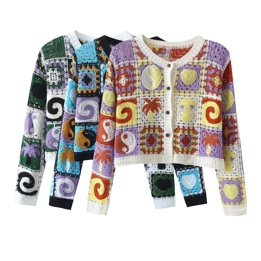 Women's Amoi Crocheted One Breasted Cardigan