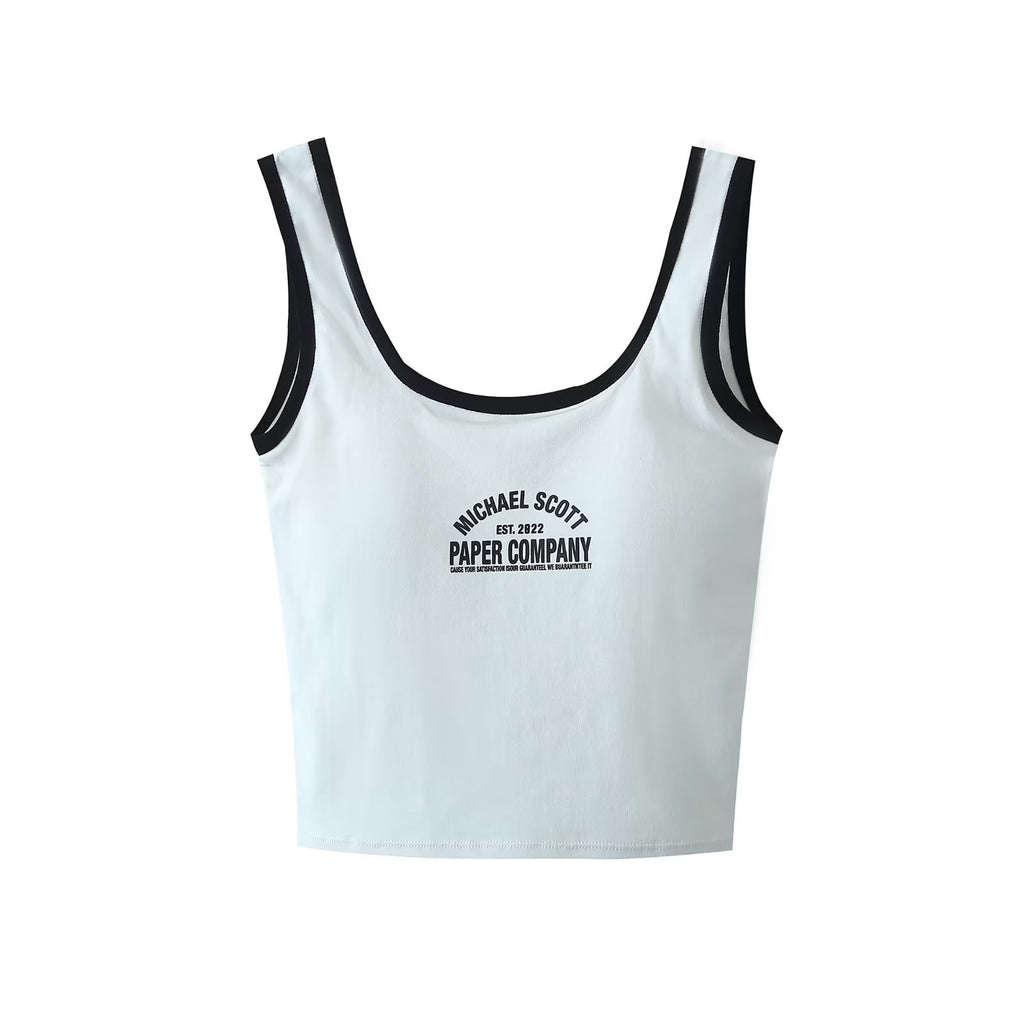 Women’s Contrast Letter Graphic Crop Tank Top