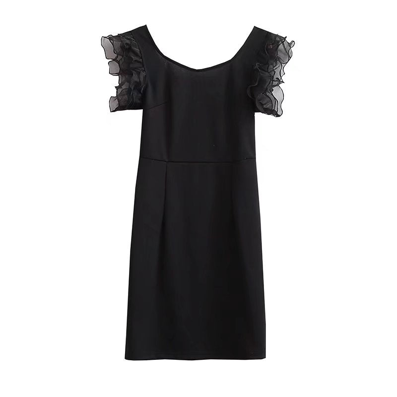 Women's Lace V-Neck High-Waist Sheath Dress