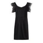 Women's Lace V-Neck High-Waist Sheath Dress