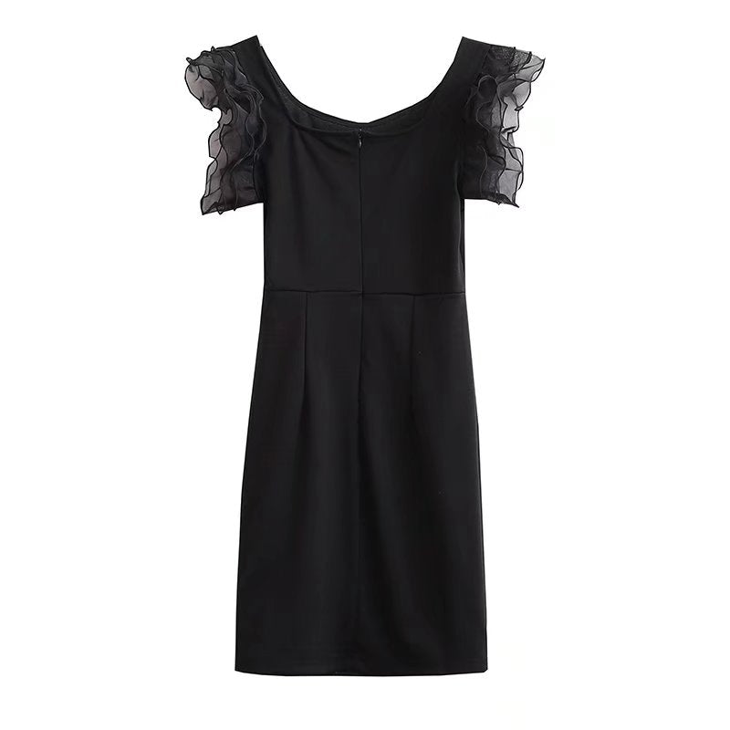Women's Lace V-Neck High-Waist Sheath Dress