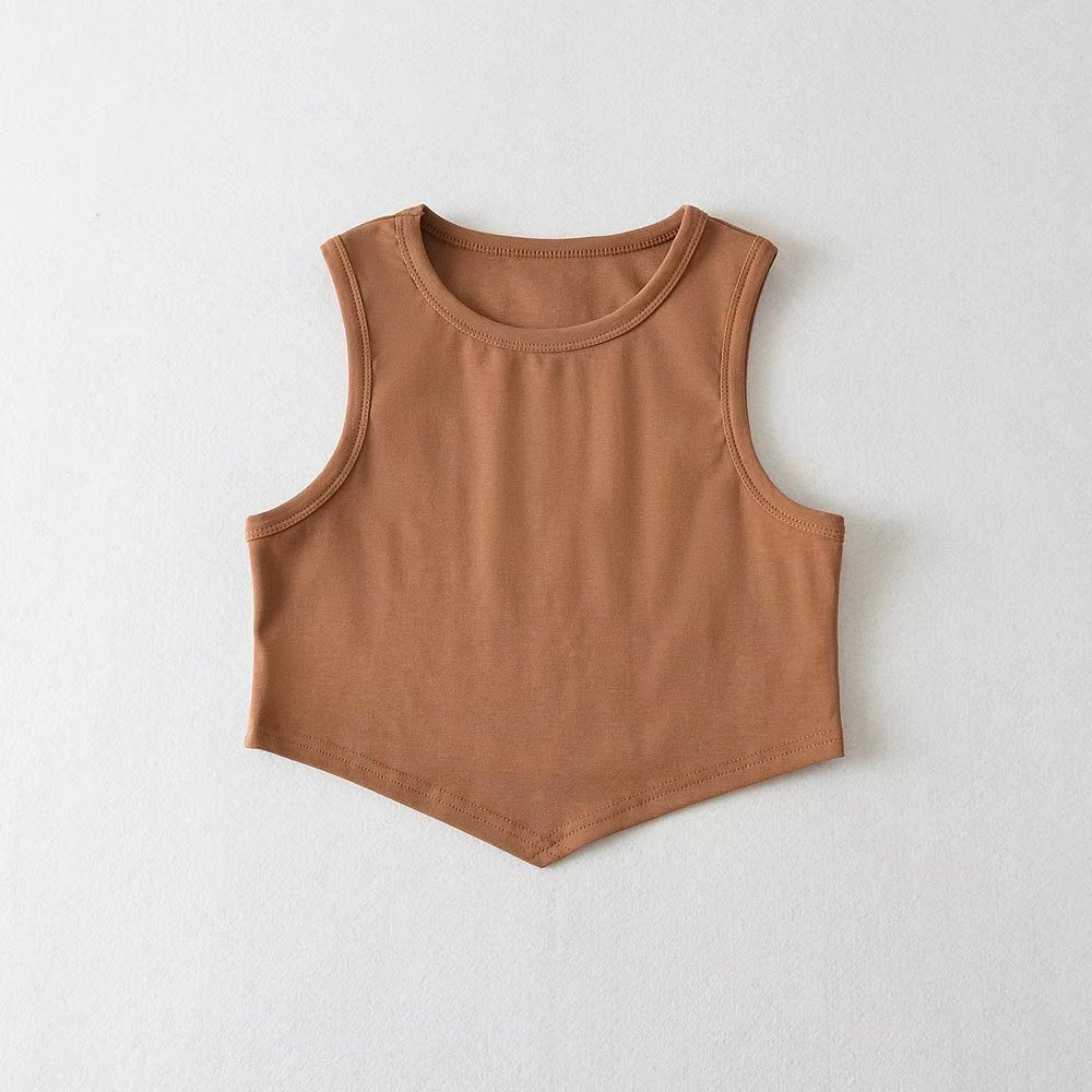 Asymmetric Hem Cropped Vest Top