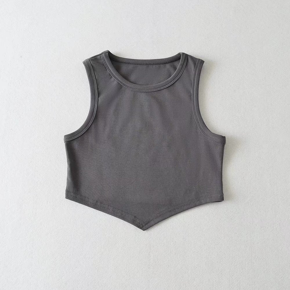 Asymmetric Hem Cropped Vest Top