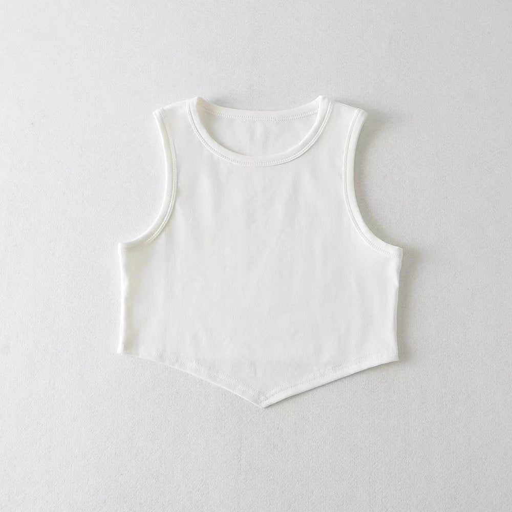 Asymmetric Hem Cropped Vest Top