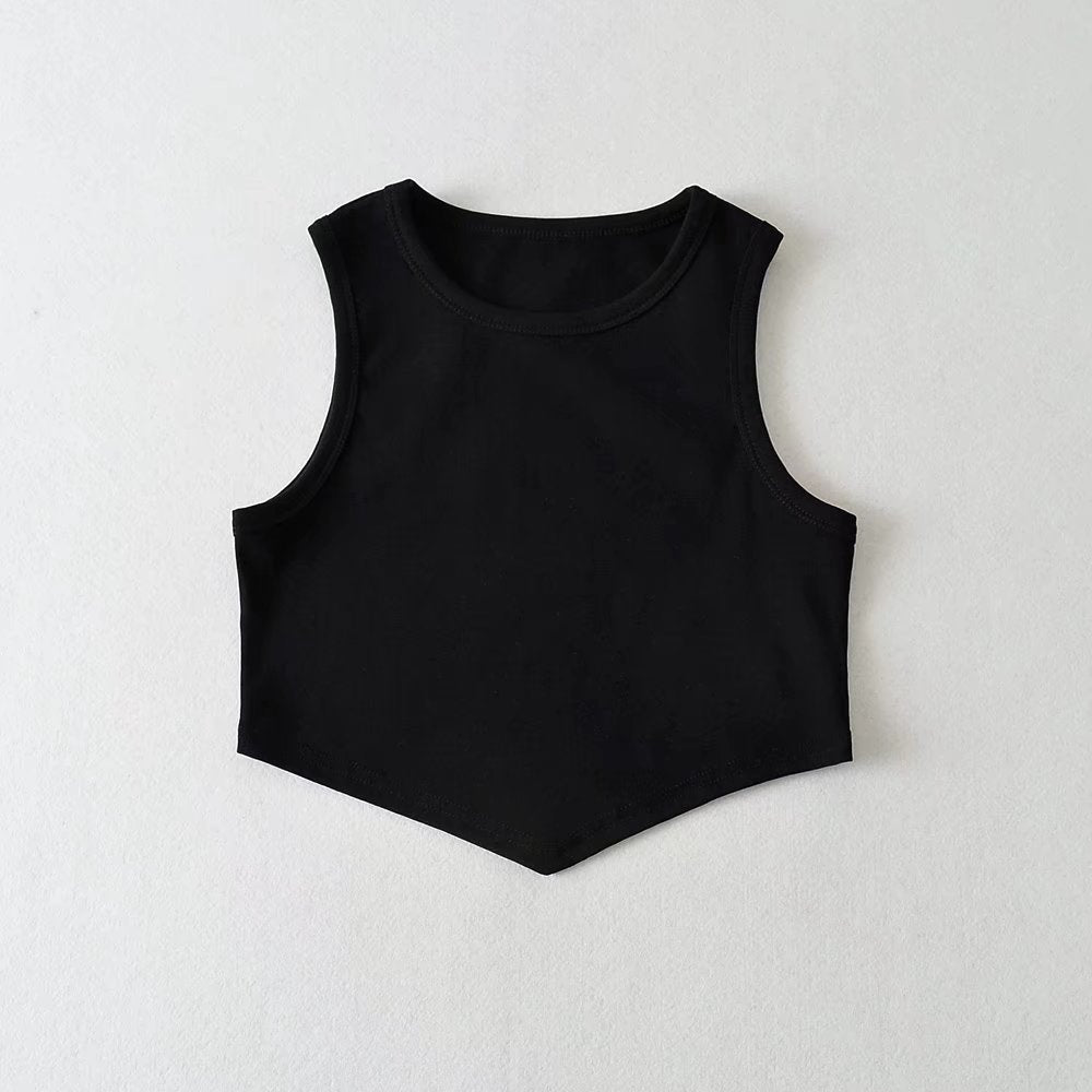 Asymmetric Hem Cropped Vest Top