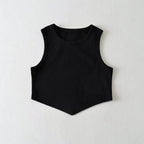 Asymmetric Hem Cropped Vest Top