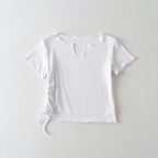 Women's Ruched Drawstring Slim Fit Crop Top