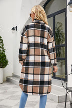 Women's Clothing Popular Long Sleeve Loose Plaid Shirt Woolen Long