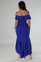 Slim Fit Elegant Ruffle Summer Irregular Asymmetric Women Dress High
