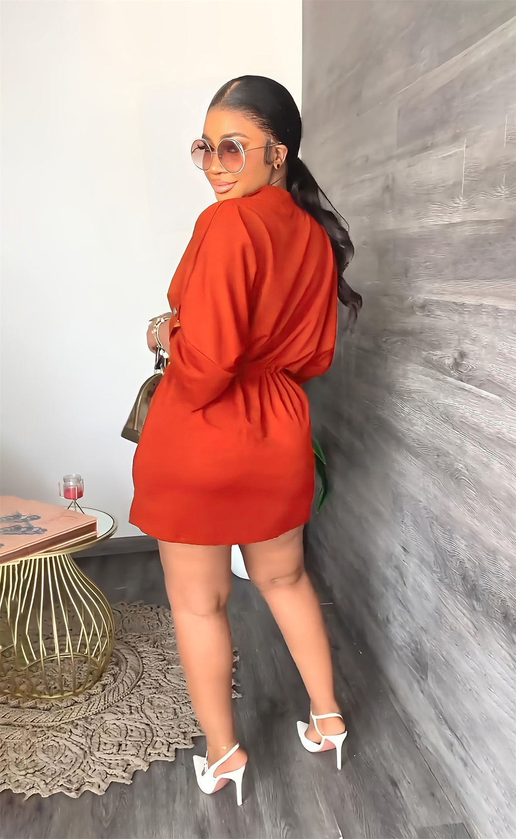 Women's V-Neck Short-sleeve Workwear Dress