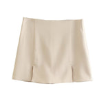 Autumn Three Color Slit Design Texture Culottes Skirt