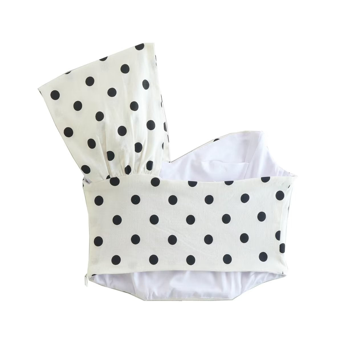 Women's 3D Rose Polka Dot Asymmetric Top