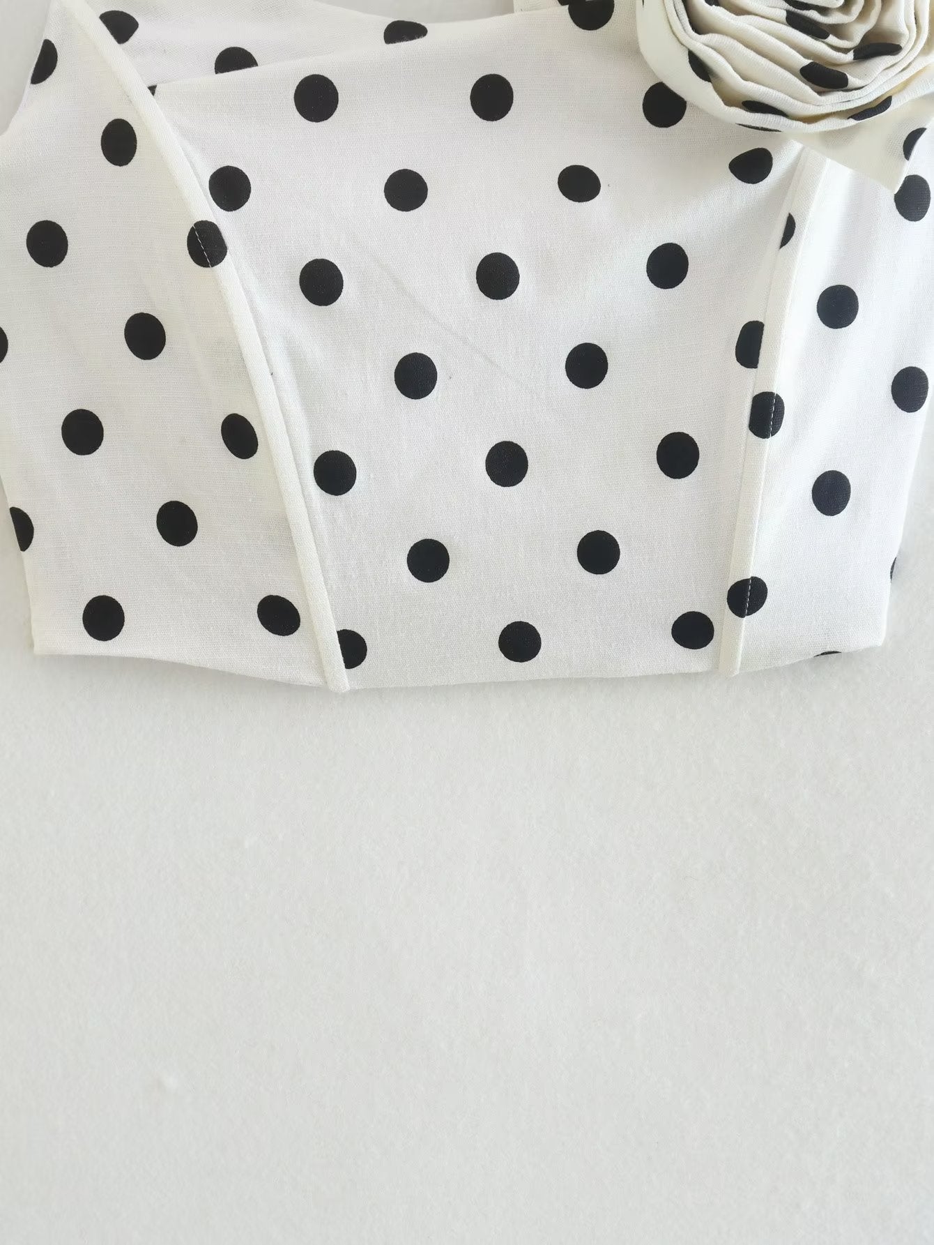 Women's 3D Rose Polka Dot Asymmetric Top