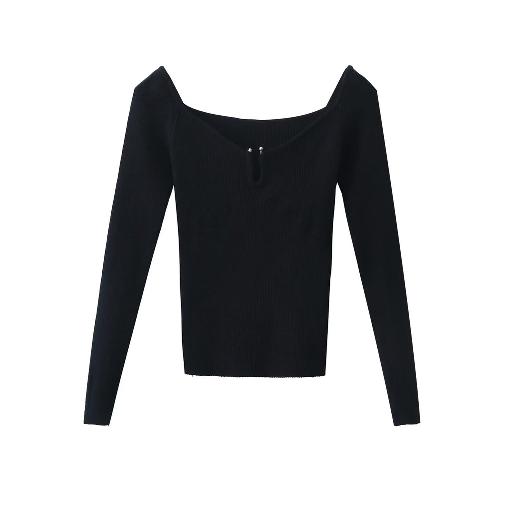 Women's Ribbed Halter Neck Sweater Top