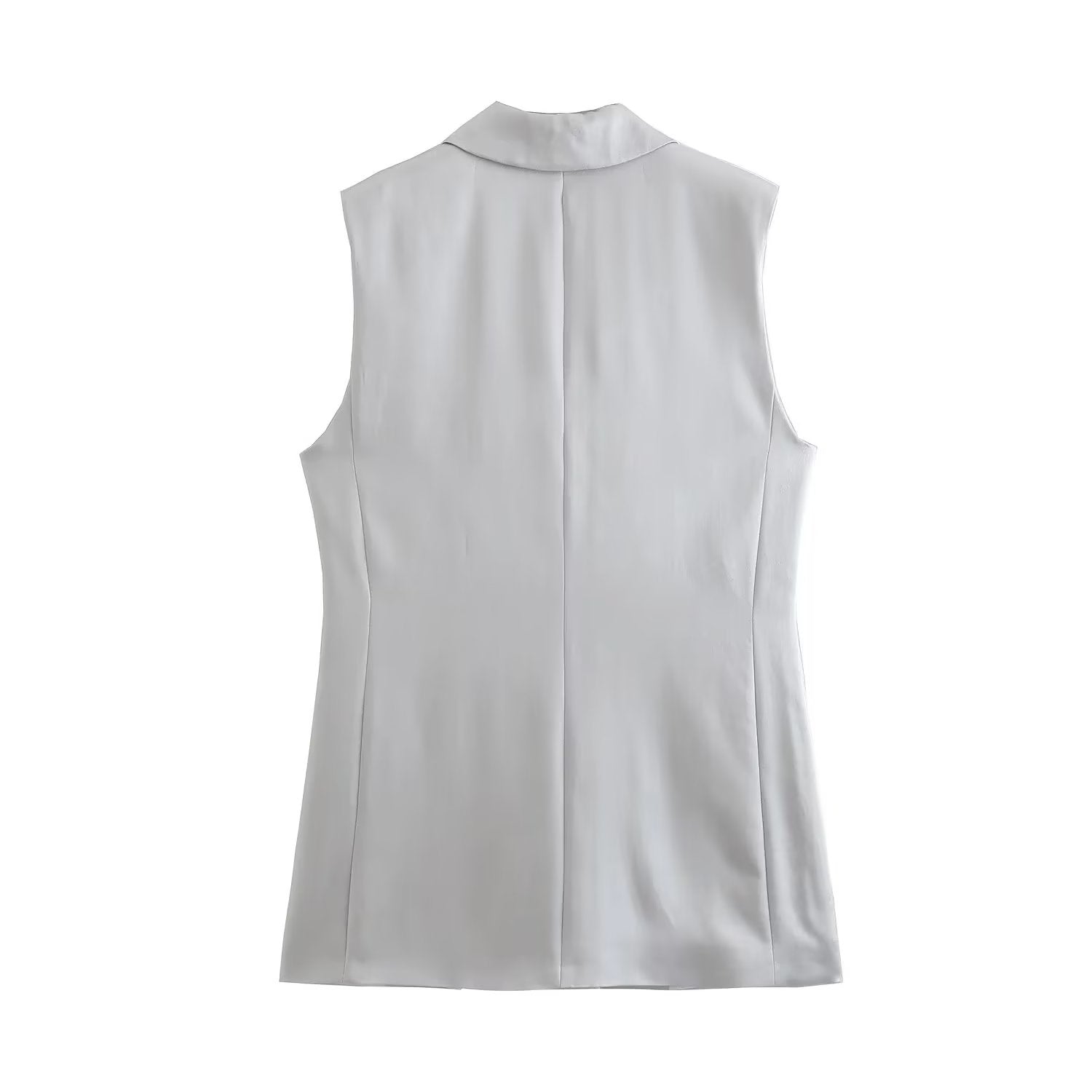 Silk Satin Texture Blazer Vest