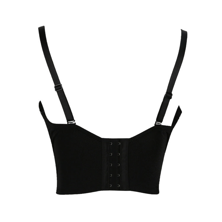 Women's Rhinestone Embroidered Backless Lace Top