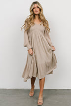 V-Neck Flounce A-Line Dress