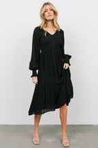 V-Neck Flounce A-Line Dress