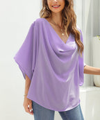Women's Summer Women Half Sleeve Solid Color Loose Fitting Plus Size Shirt Top Women