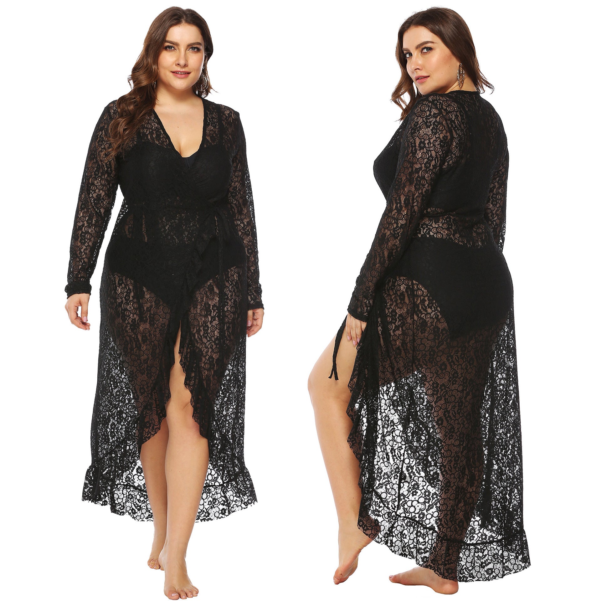 Women's Lace Ruffled Dress