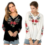 Women's Loose Design Shirt Women Autumn Women Clothing Embroidered Shirt