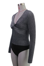 Women's Deep V Asymmetric Long Sleeve Bodysuit