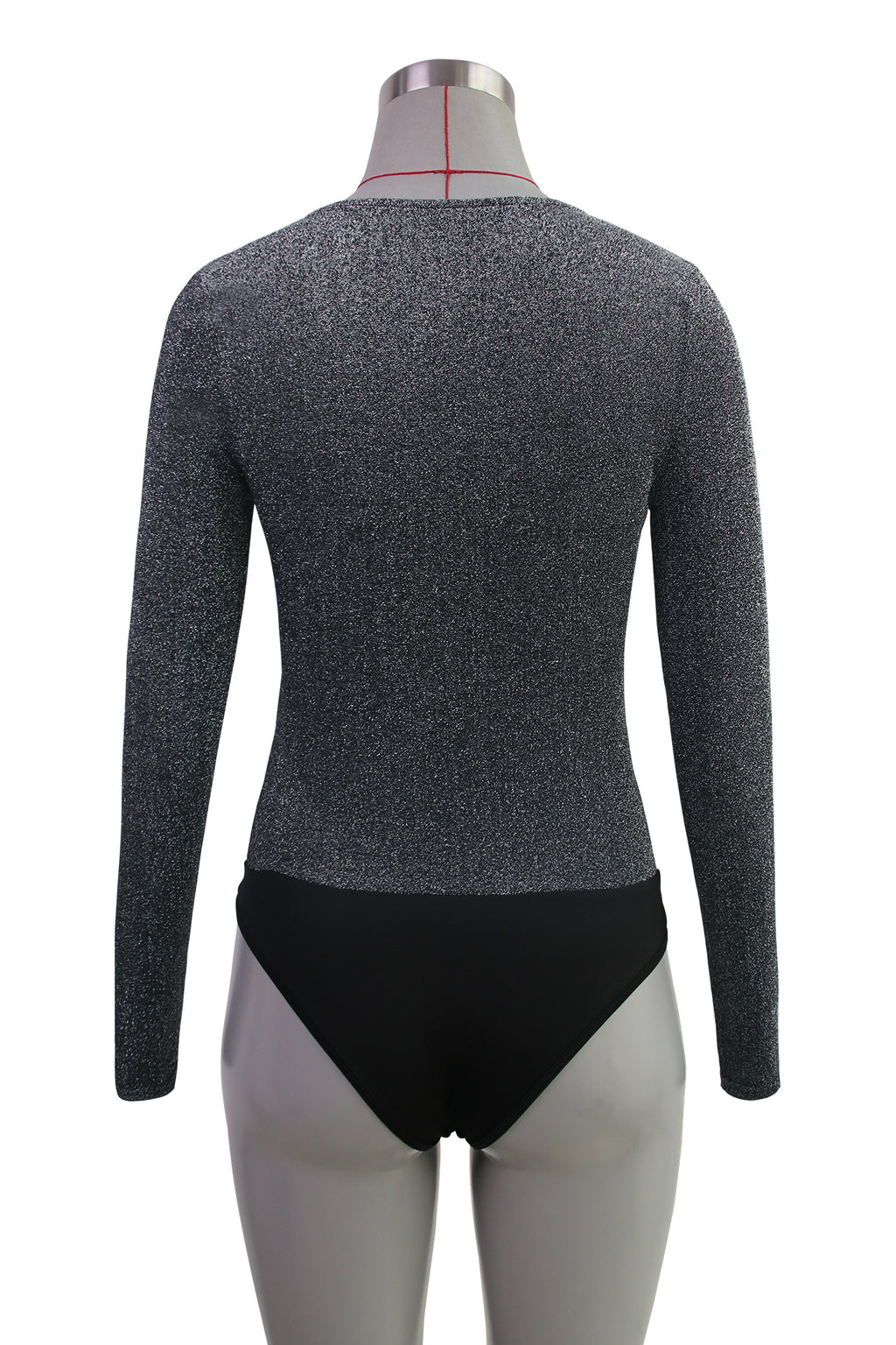 Women's Deep V Asymmetric Long Sleeve Bodysuit