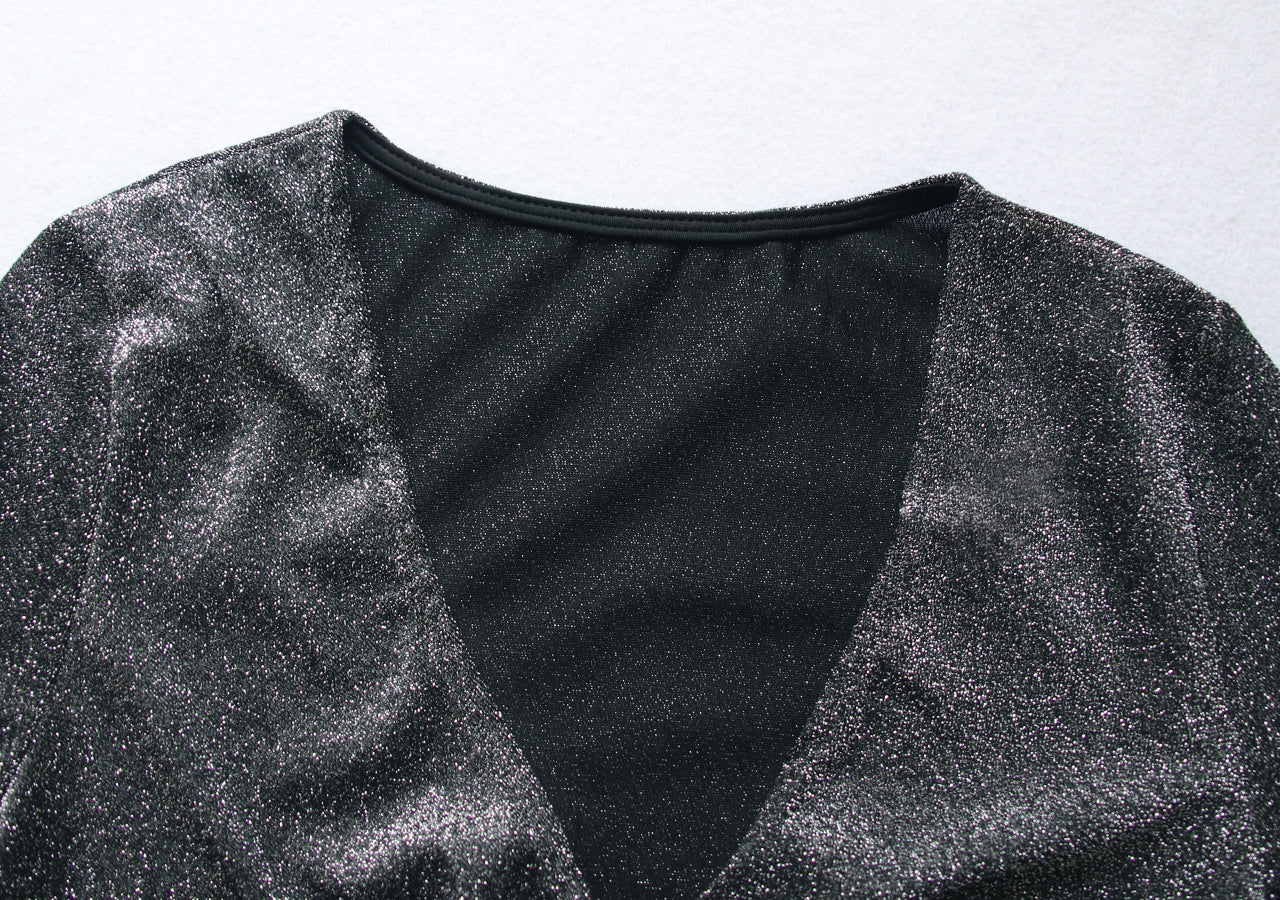 Women's Deep V Asymmetric Long Sleeve Bodysuit