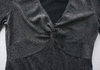 Women's Deep V Asymmetric Long Sleeve Bodysuit