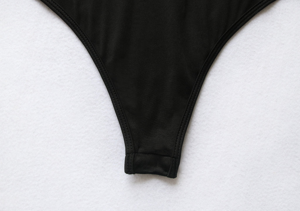 Women's Deep V Asymmetric Long Sleeve Bodysuit