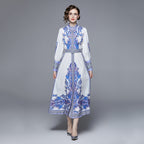 A-Line Shirt Long-Sleeve Maxi Dress