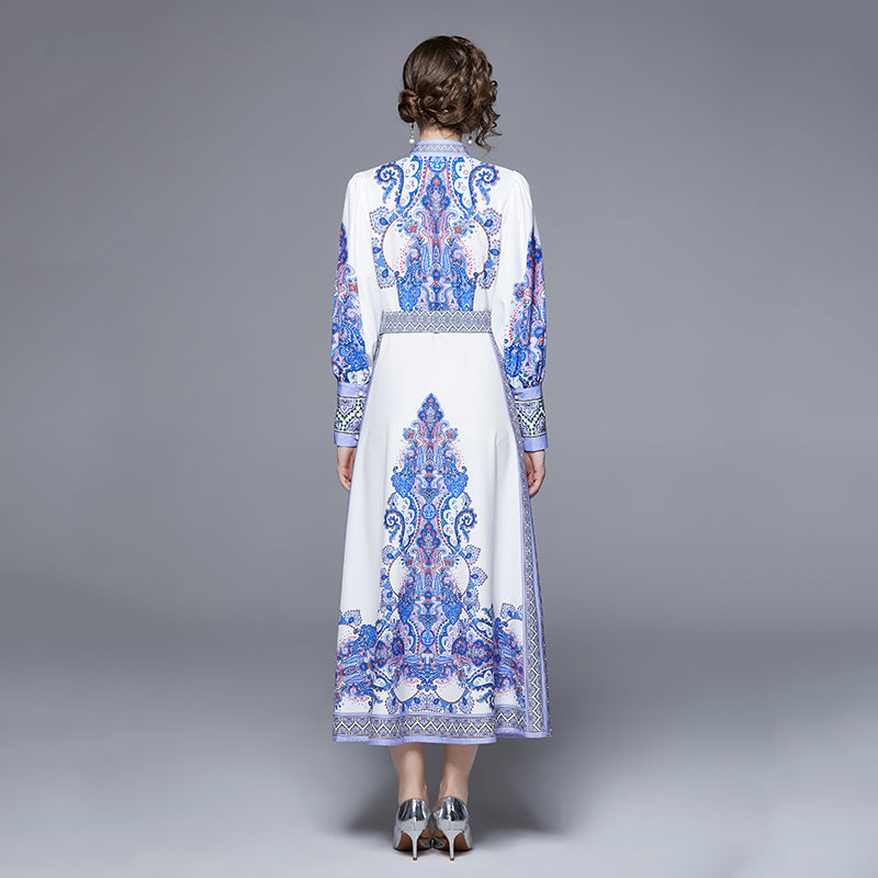 A-Line Shirt Long-Sleeve Maxi Dress