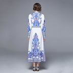 A-Line Shirt Long-Sleeve Maxi Dress
