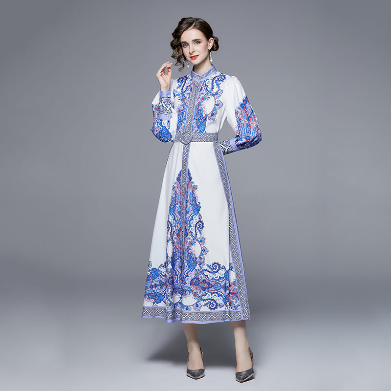 A-Line Shirt Long-Sleeve Maxi Dress