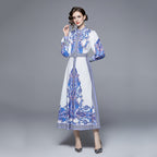 A-Line Shirt Long-Sleeve Maxi Dress