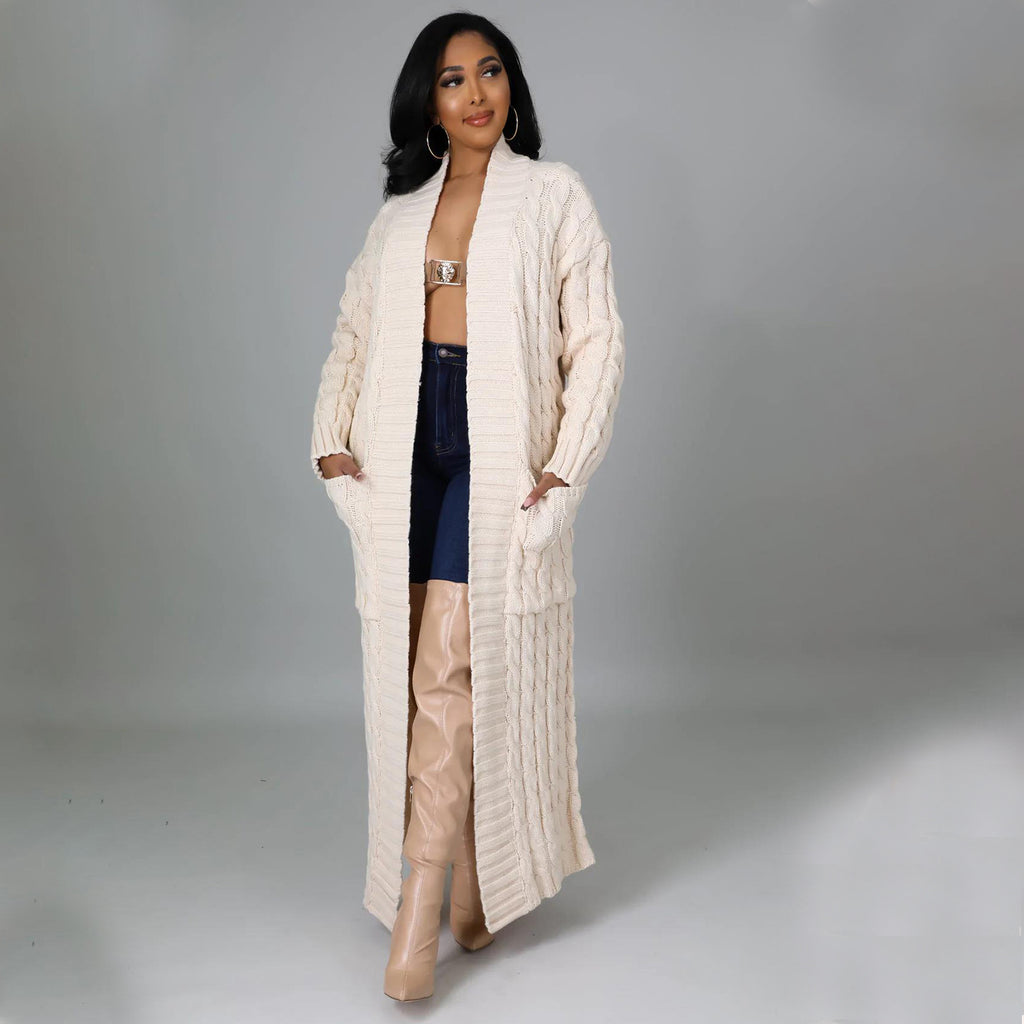 Women's Autumn Winter Casual Long-Sleeve Long Coat